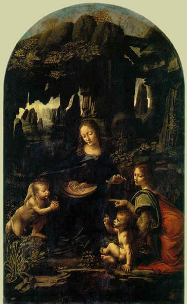 Leonardo da Vinci: La Vergine delle rocce (cm. 123), Parigi museo del Louvre